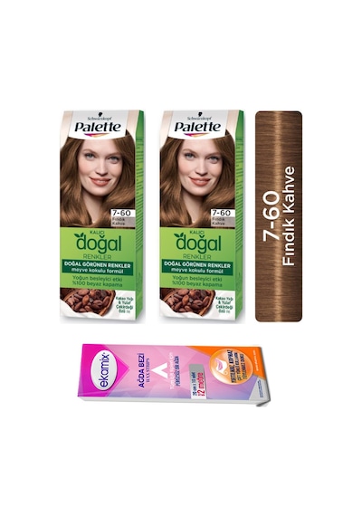 Palette Kalıcı Doğal Renkler Saç Boyası 2 Adet 7 - 60 Fındık Kahve