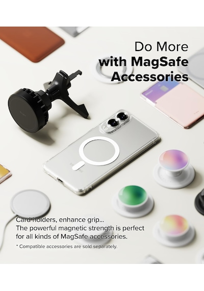 Samsung Galaxy Uyumlu S25 Edge Kılıf Magsafe Şeffaf Kapak Sert Silikon