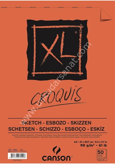 Croquis Xl Albüm 90 G A4 Üstten Spiralli 50 Yaprak