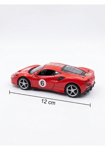 Ferrari Temalı Sport Araba Açılabilir Kapılı Dayanıklı 12 cm Oyuncak Araba Kırmızı
