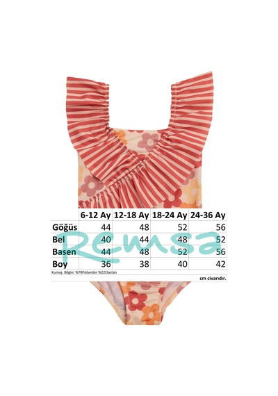 Neopy Uv Korumalı Askılı Mayo Kız Bebek Yüzücü Mayo 5107 Krem Krem
