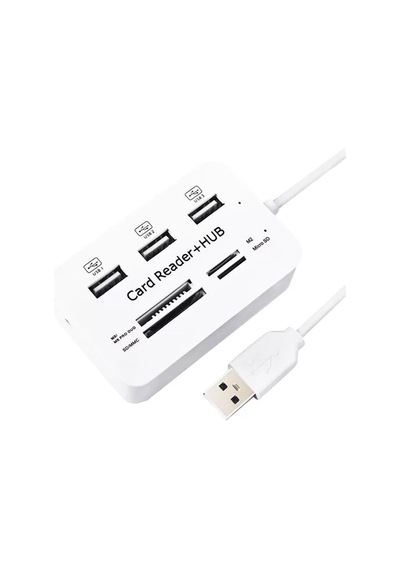 Powermaster 3 Port 2.0 Usb Çoklayıcı Hub + 4 Slot Kart Okuyucu Pm-6052
