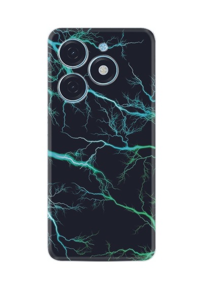 Tecno Spark 20 Spark 20c Kılıf Silikon Desen Özel Seri Green Thunder 1693