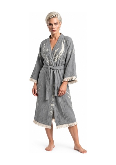 Brandsmiths Grey Crescent Eye Kimono Sarı