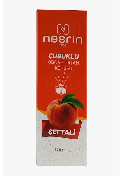 Nesrin 120 Ml Çubuklu Oda Kokusu Şeftali Bambu Koku, Kalıcı Ortam Kokusu Ve Dekoratif Cam Şişe - 8690352728213se