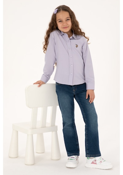 U.S. Polo Assn. U.s. Polo Assn. Kız Çocuk Mavi Pantolon Jean Mıd Blue