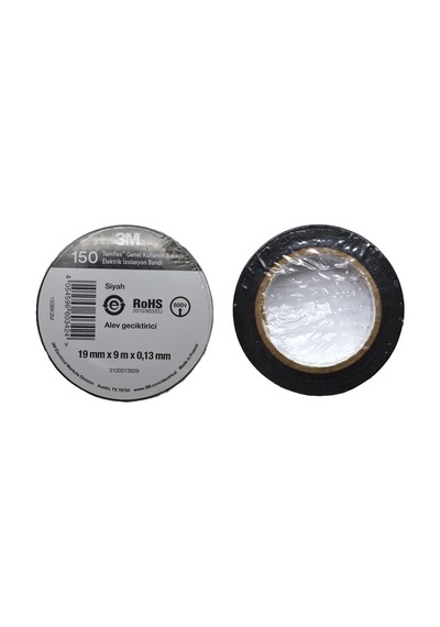 10 Adet 3M Temflex PVC Siyah İzole Bant Elektrik Bandı