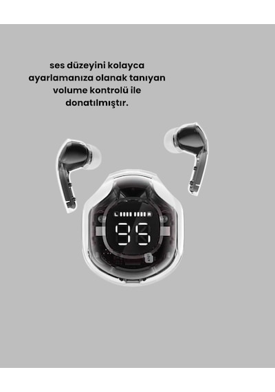 Mey İthalat Bluetooth 5.3 Kablosuz Kulaklık 30mm Sürücü Led Ekranlı Mikrofonlu