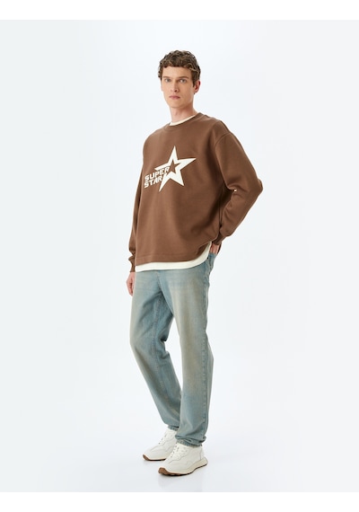 Koton Bisiklet Yaka Oversize Pamuk Karışımlı Slogan Baskılı Sweatshirt Kahverengi 5wam70229mk Kahverengi Koton Bisiklet Yaka Oversize Pamuk Karışımlı Slogan Baskılı Sweatshirt Kahverengi 5wam70229mk Kahverengi