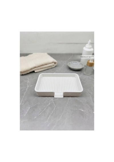 Buççin Online Mağaza Pratik Modern Tahliyeli Sabunluk & Mutfak Süngerliği Plastik Beyaz Çok Renkli