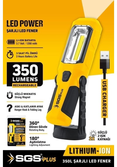 Sgs 5054 Şarj Edilebilir Led Fener 350 Lümen Genel