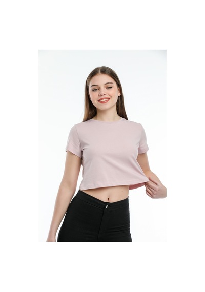 Kadın Crop Örme Tişort Spr21y13 001