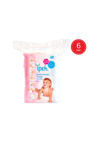 Ipek 60'Lı 6 Paket Bebek Temizleme Pamuğu