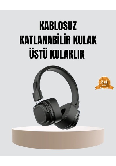 Mey İthalat Bluetooth Kablosuz Kulak Üstü Kulaklık Katlanabilir Konforlu Ve Şık Tasarımlı