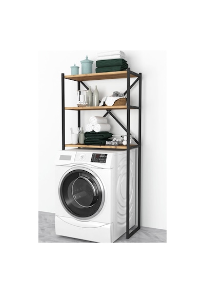 Bofigo 3 Raflı Metal Düzenleyici Banyo Rafı Çam