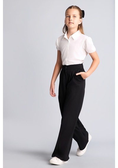 Defacto Yüksek Bel Çift Düğmeli Wıde Leg Pantolon Kız Çocuk I6731a826aubk81 Siyah-bk81