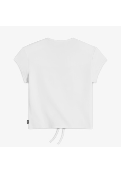 Converse Classic Kadın Slim Fit V Yaka Büzgülü Beyaz T-shirt