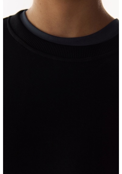 Penti Siyah Oversize Bisiklet Yaka Sweatshirt