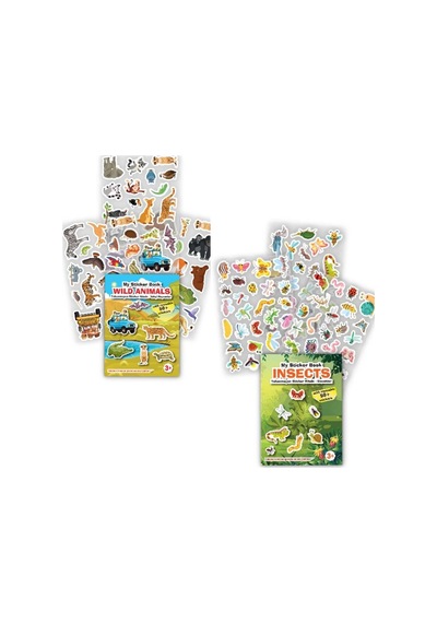 My Sticker Book '' Wıld Animals-ınsects'' , 2li Set Tükenmeyen Sticker Kitabı