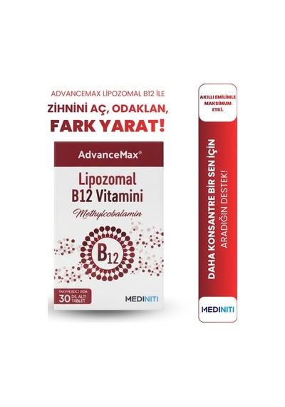 Advancemax Lipozomal B12 30 Dilaltı Tablet