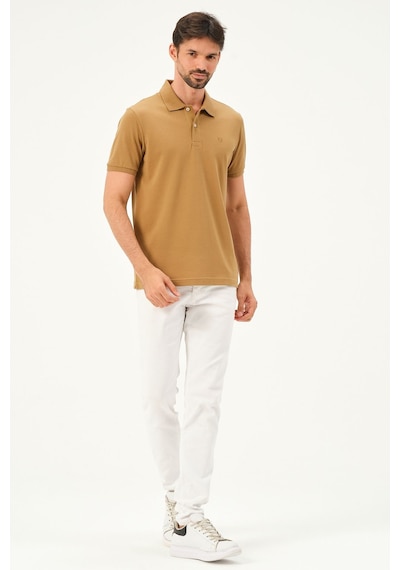 Classıc Pamuk Regular Comfort Erkek Polo Yaka Tişört Camel
