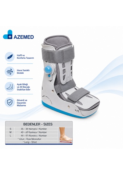 Azemed Air Walker Ortezi Ayak Bileklik Havalı Yürüme Botu Kısa