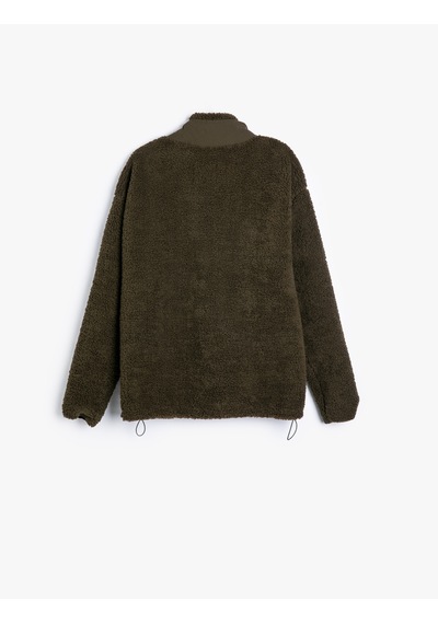 Koton Dik Yaka Fermuarlı Cep Detaylı Kalın Kumaşlı Oversize Peluş Spor Ceket Haki 5wam20008nk Koton Dik Yaka Fermuarlı Cep Detaylı Kalın Kumaşlı Oversize Peluş Spor Ceket Haki 5wam20008nk