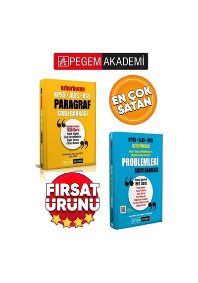 Pegem Ezberbozan Kpss Ales Dgs Paragraf Soru Bankası&sözel-sayısal Problemleri Soru Bankası