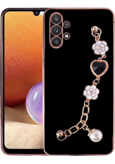 Galaxy Uyumlu A32 4g Kılıf El Tutamaçlı Kamera Korumalı Tchs Taka Silikon Kapak - Siyah Siyah