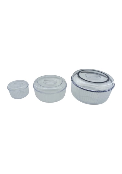 Cenoa Crystal Ware F-402 Saklama Kabı 350ml 4750ml 3100ml 1300 3 Adet Set Mika Yuvarlak - 12'li Paket Diğer