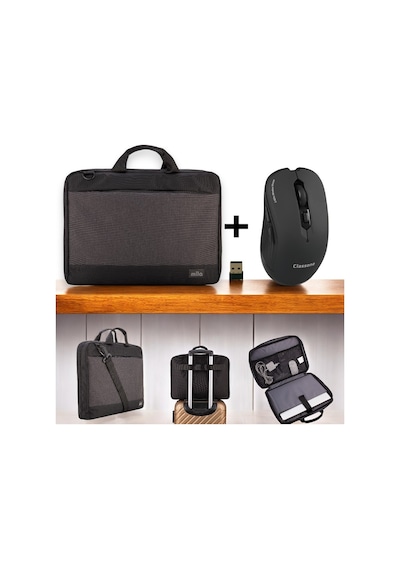 Classone Mila Ml-f100m 15.6"tam Açılabilir Valiz Dizayn Notebook Çantası +kablosuz Mouse Siyah