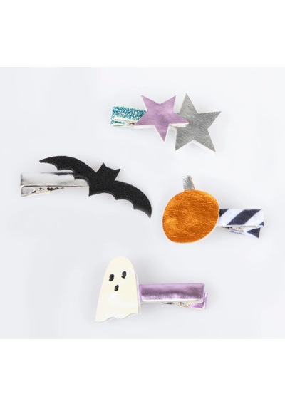 Meri Meri - Halloween Icons Hair Clips - Cadılar Bayramı Tokalar 8'li Çok Renkli