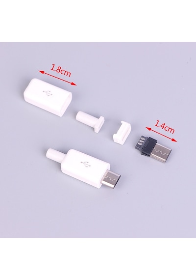 10 Adet 5 Pin Micro USB Şarj Kablosu Soketi - Beyaz