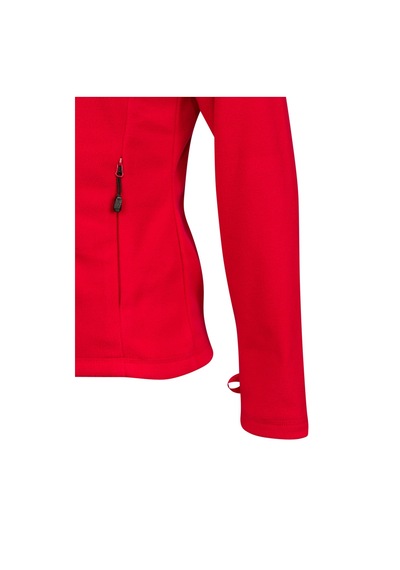 2as Cara Kadın Tam Fermuarlı İnce Polar Sweatshirt Kırmızı