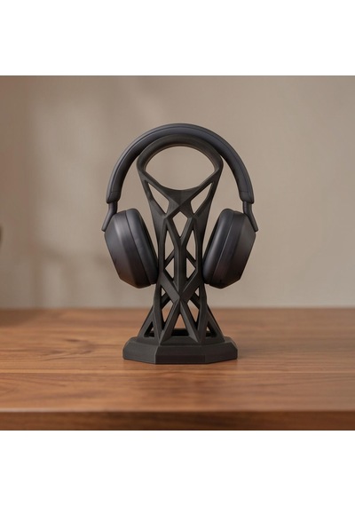Happy3dworld Kafes Tasarımlı Kulaklık Standı, 3d Baskı Modern Siyah Gaming Düzenleyici