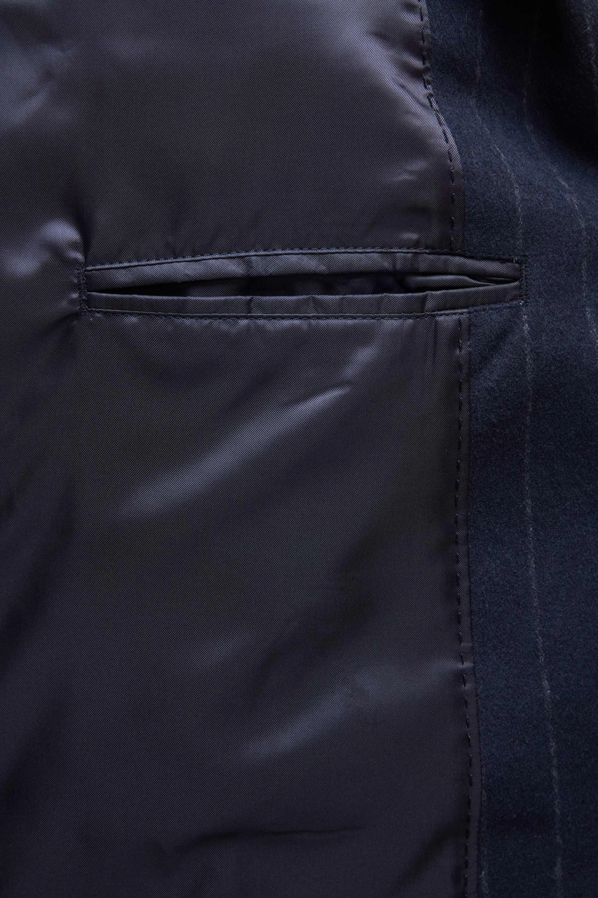 D's Damat Ds Damat Regular Fit Lacivert Çizgili Yünlü Palto 1hf083220016m 101