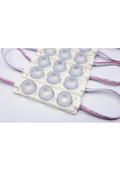 12 Volt 3’lü Lensli 3 Watt 3030 Reklamcı Modül Beyaz - 10 Adet