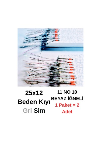 Ea genset İstavrit Çaparisi 25x12 11 No 10 Beyaz İğneli 2li Paket