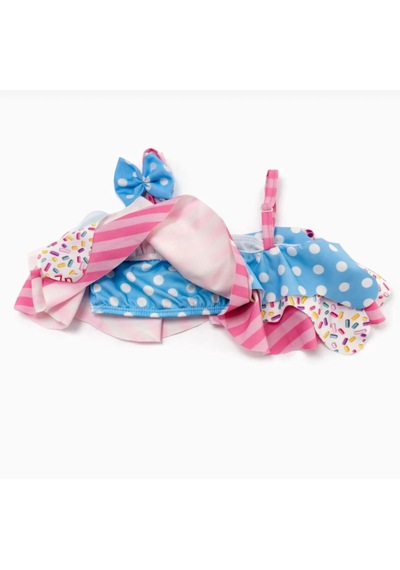 Nurbebe Dondurma Desenli Kız Çocuk Bikini Takımı Pembe