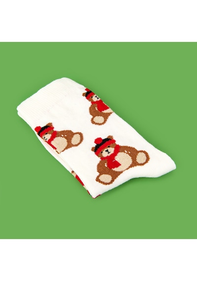 Soft Bear Çorap - Ekru Çok Renkli
