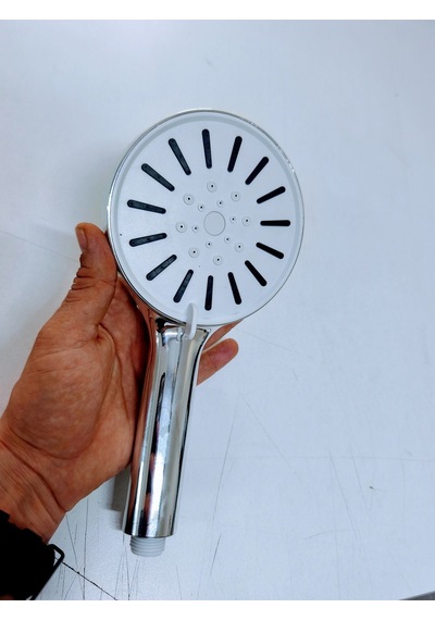 Büyük Boy 5 Fonksiyonlu Kaliteli Duş Başlığı Beyaz Plastik Diğer