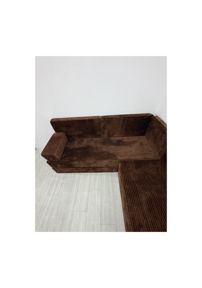 Premium Kadife Kumaş, Konforlu Yer Kanepesi ,modüler Şark Köşesi Takımı - Kahve - 40 Cm- L Set Kahverengi