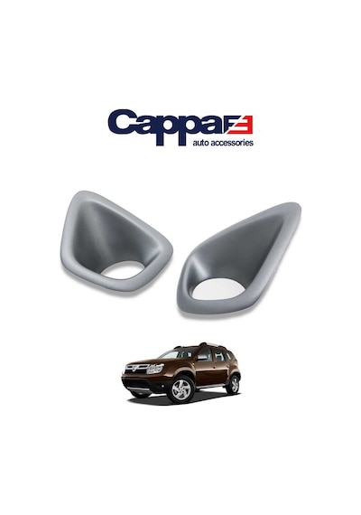 Cappafe Dacia Duster Sis Farı Çerçevesi Mat Gri  2010-2017