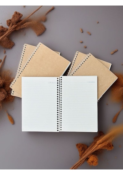 A5 Çizgili Kraft Defter Vintage Geri Dönüşüm Kağıt 70 Yaprak 140 Sayfa