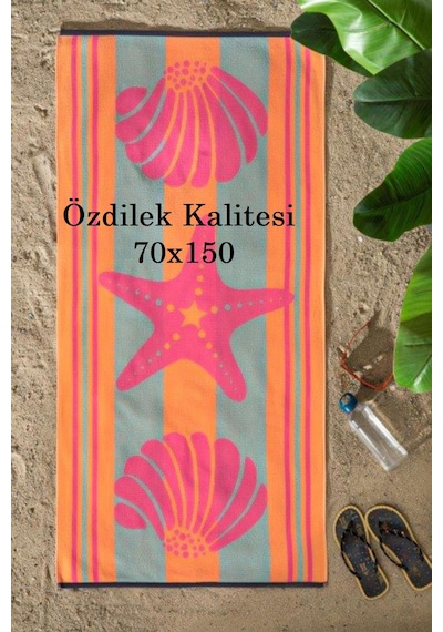 Özdilek Nice Plaj Havlusu 70x150 -pink Shell Pembe