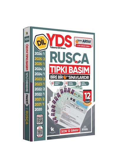 2026 YDS Rusça ÖSYM Tıpkı Basım Çıkmış Soru Deneme Paketi Dijital Çözümlü 12li Fasikül SETİ