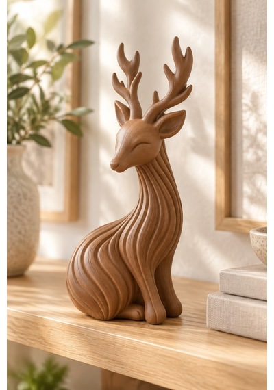 Japon Tarzı Noel Geyik Figürlü Dekoratif Biblo 33300963
