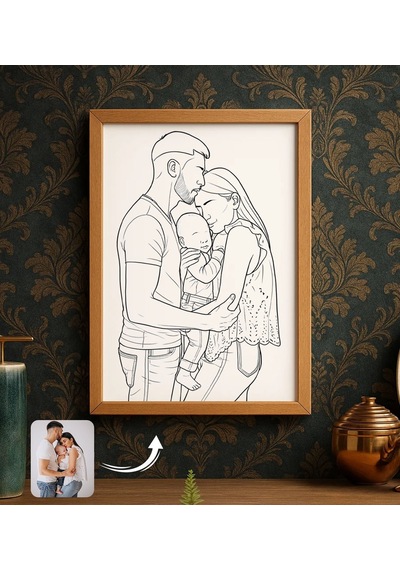 Bk Gift Kişiye Line Art Tasarımlı Ahşap Çerçeveli Tablo-1 40x25cm, Arkadaşa Hediye, Sevgiliye Hediye, Eşe Hediye Kobitmeyencom34132 Bk Gift