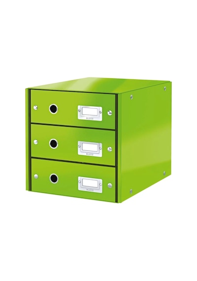 Leitz 6048 Wow Metalik Koyu Yeşil Üç Çekmeceli Evrak Rafı
