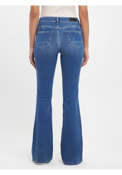 LTB Novı Yüksek Bel İspanyol Paça Mid Indigo Jean Pantolon Ekru